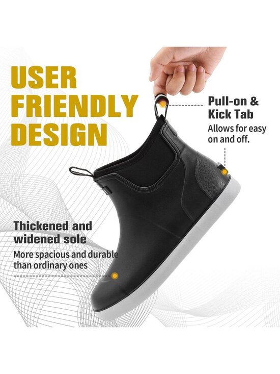 Waterproof Men\'s Ankle Deck Boots - Anti-Slip Rain & Fishing Shoes for Outdoors